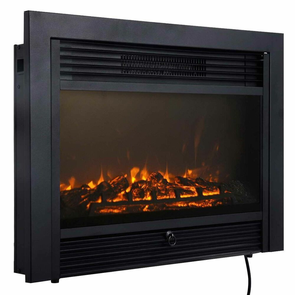 Electric Fireplace Log Heaters
 28 5" Fireplace Electric Embedded Insert Heater Glass View