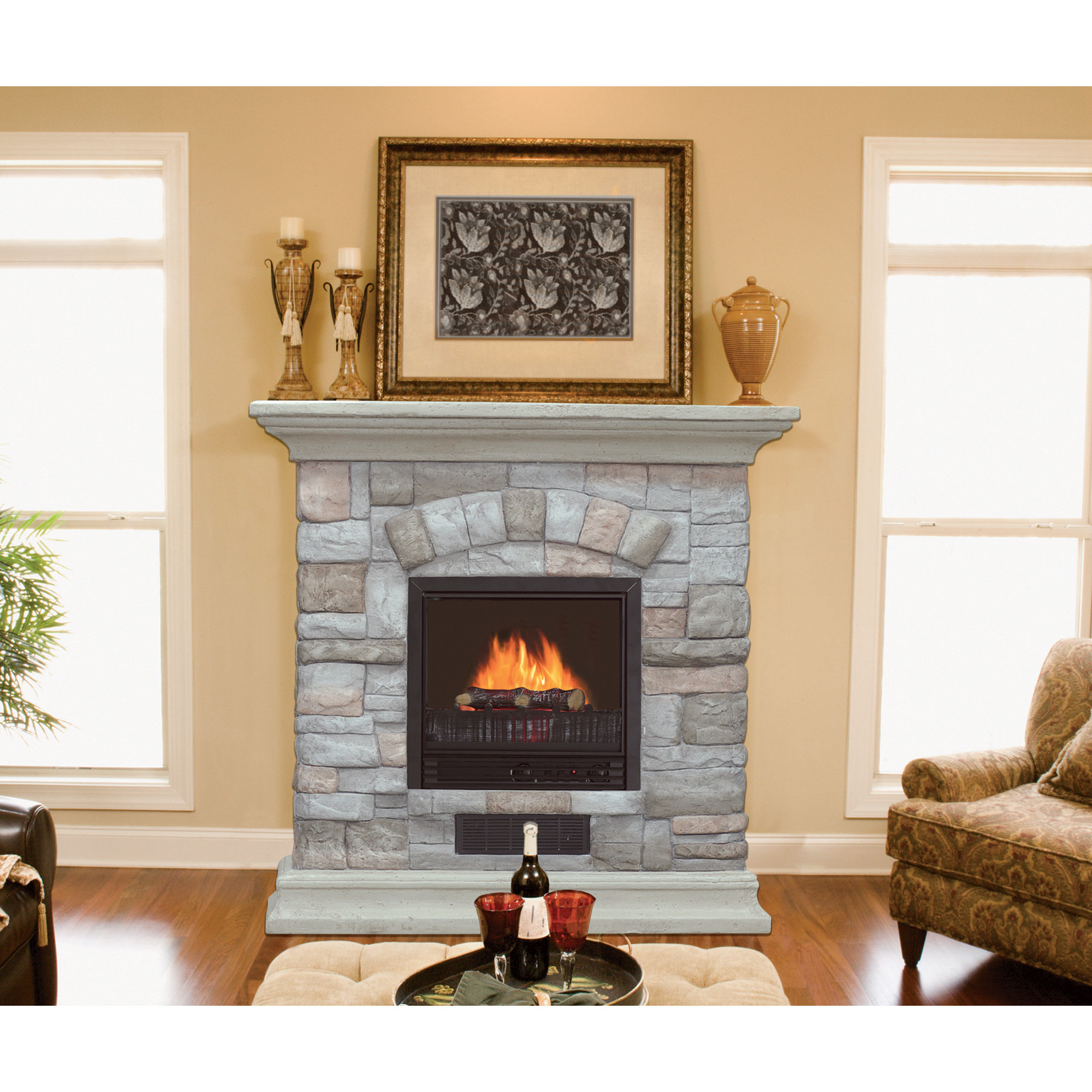 Electric Fireplace With Stone Surround
 Stone electric fireplace these choices at your