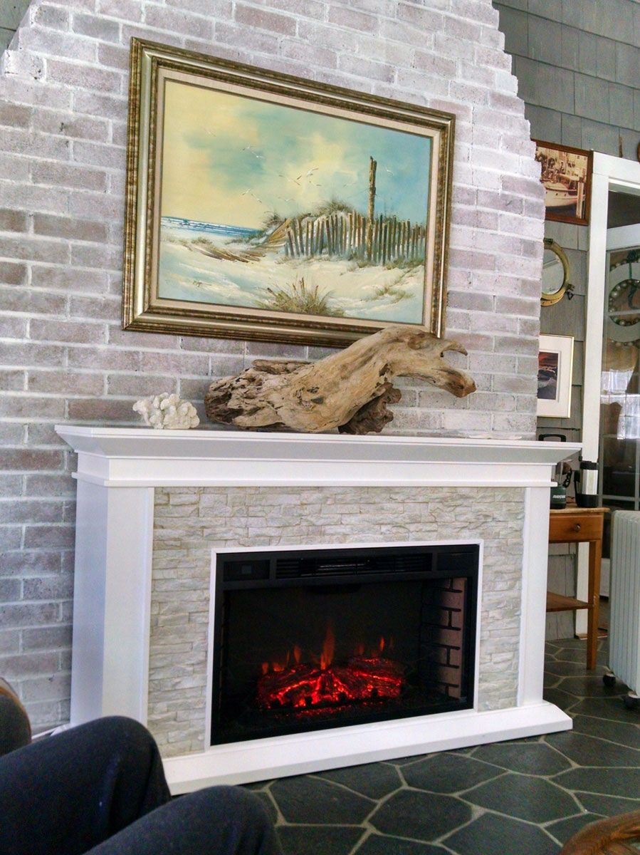 Electric Fireplace With Stone Surround
 60" Canyon Heights Simulated Stone Electric Fireplace