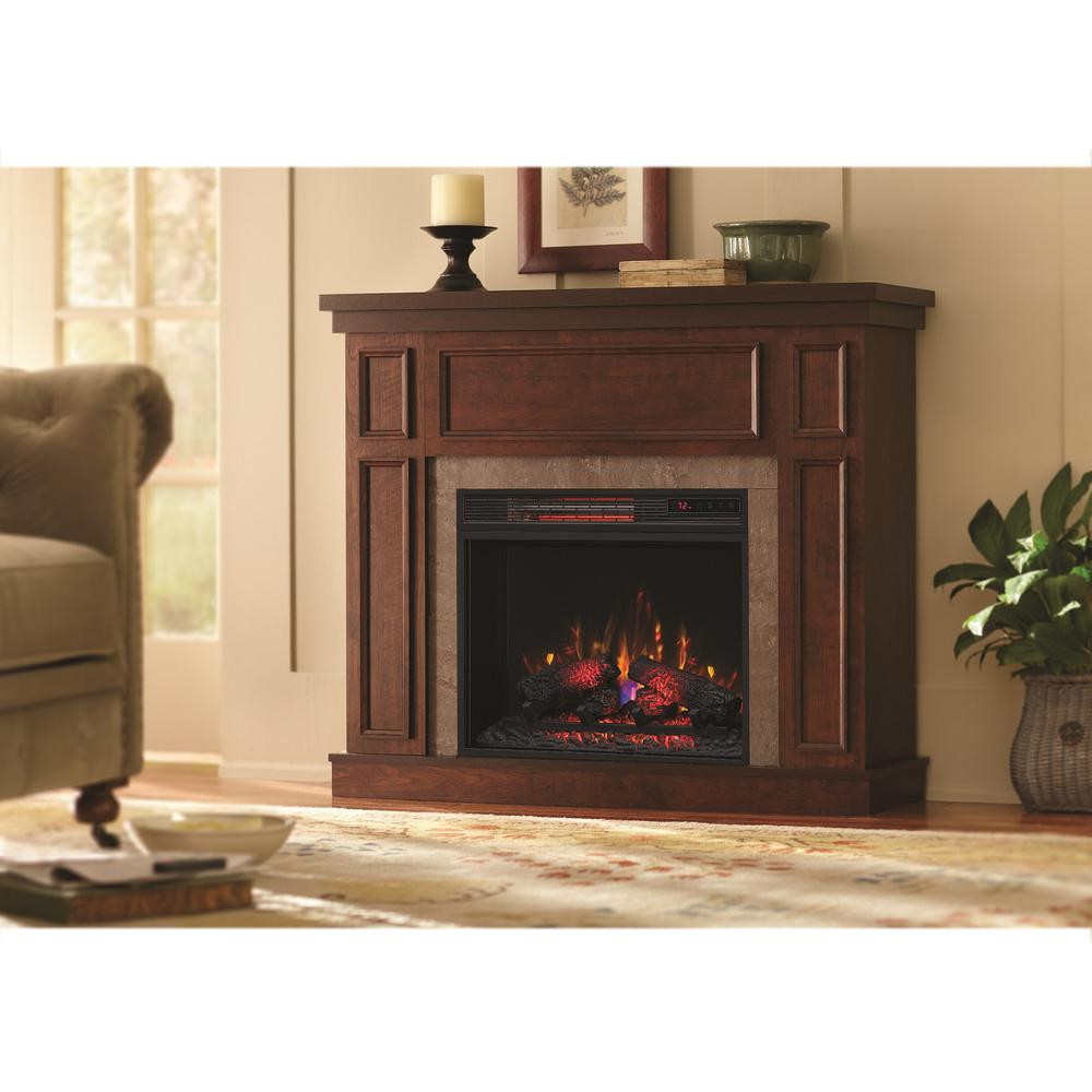 Electric Fireplace With Stone Surround
 Home Decorators Collection Granville 43 in Convertible