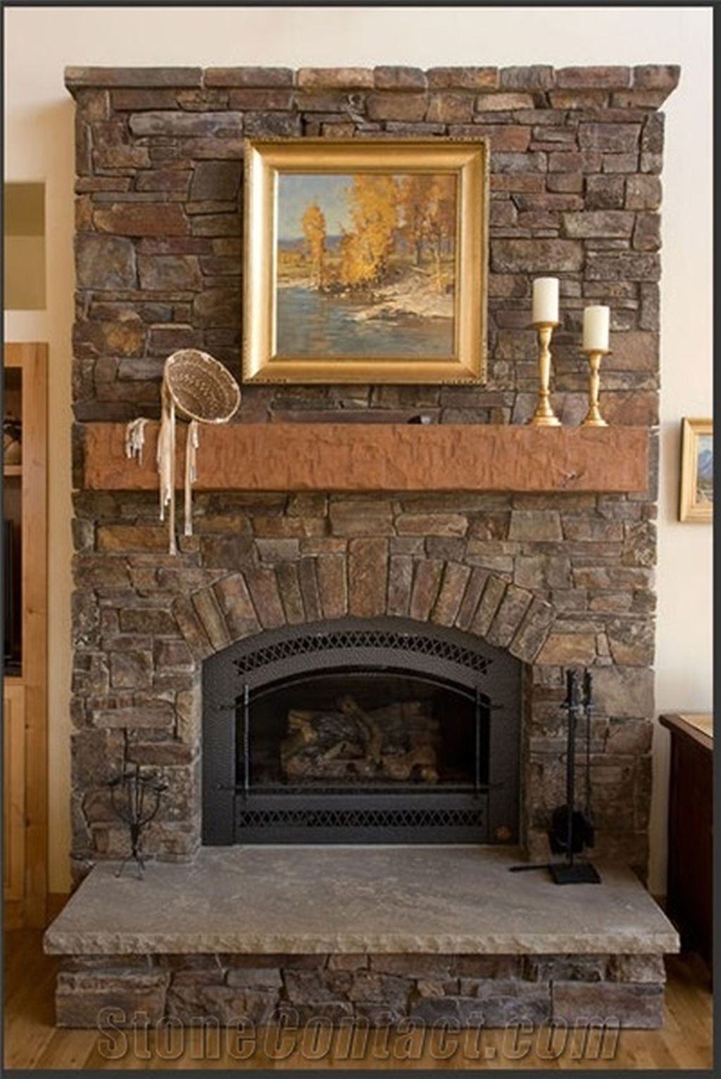 Electric Fireplace With Stone Surround
 Faux Stone Corner Electric Fireplace …