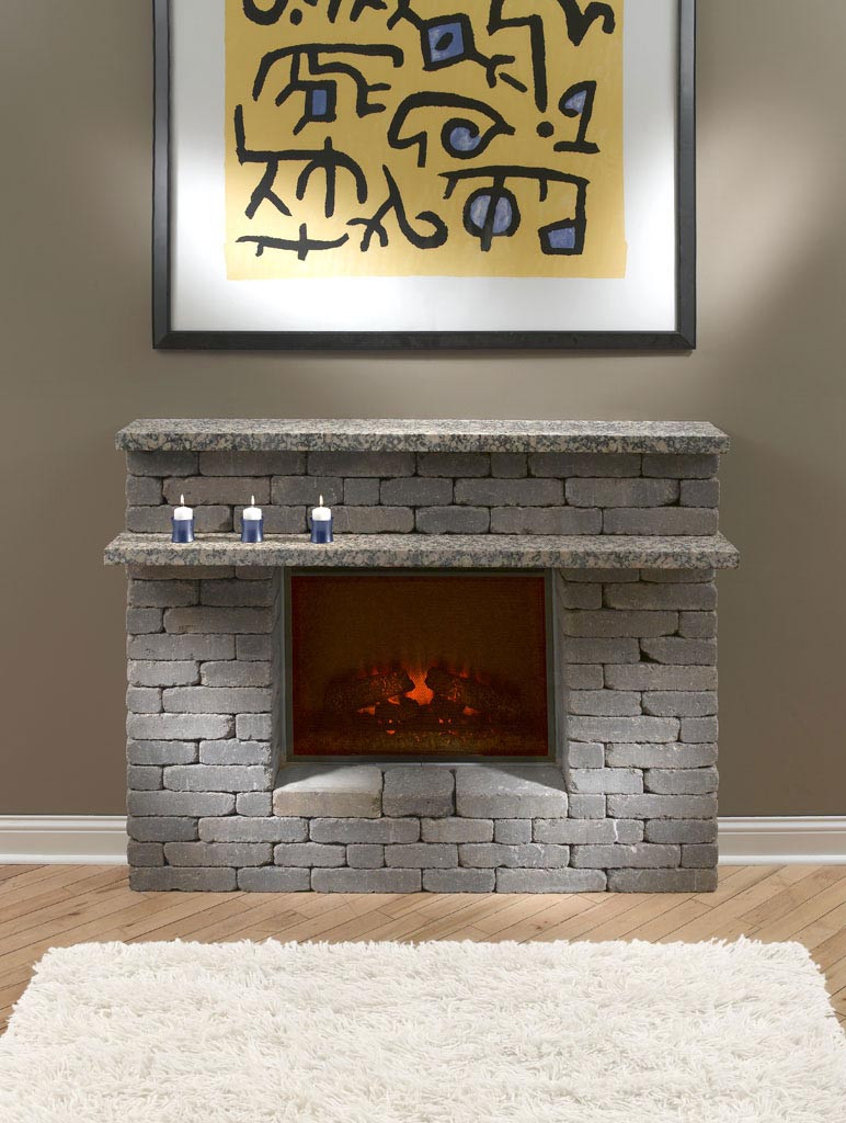 Electric Fireplace With Stone Surround
 Stone Fireplace