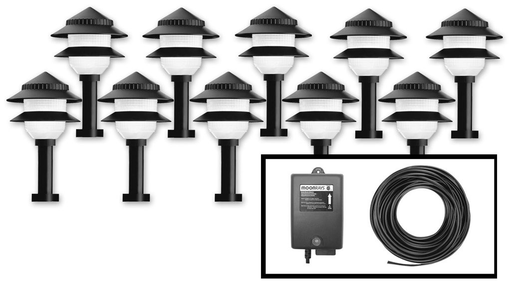 Electric Landscape Lights
 Moonrays 10 Fixture Low Voltage Plastic Tier