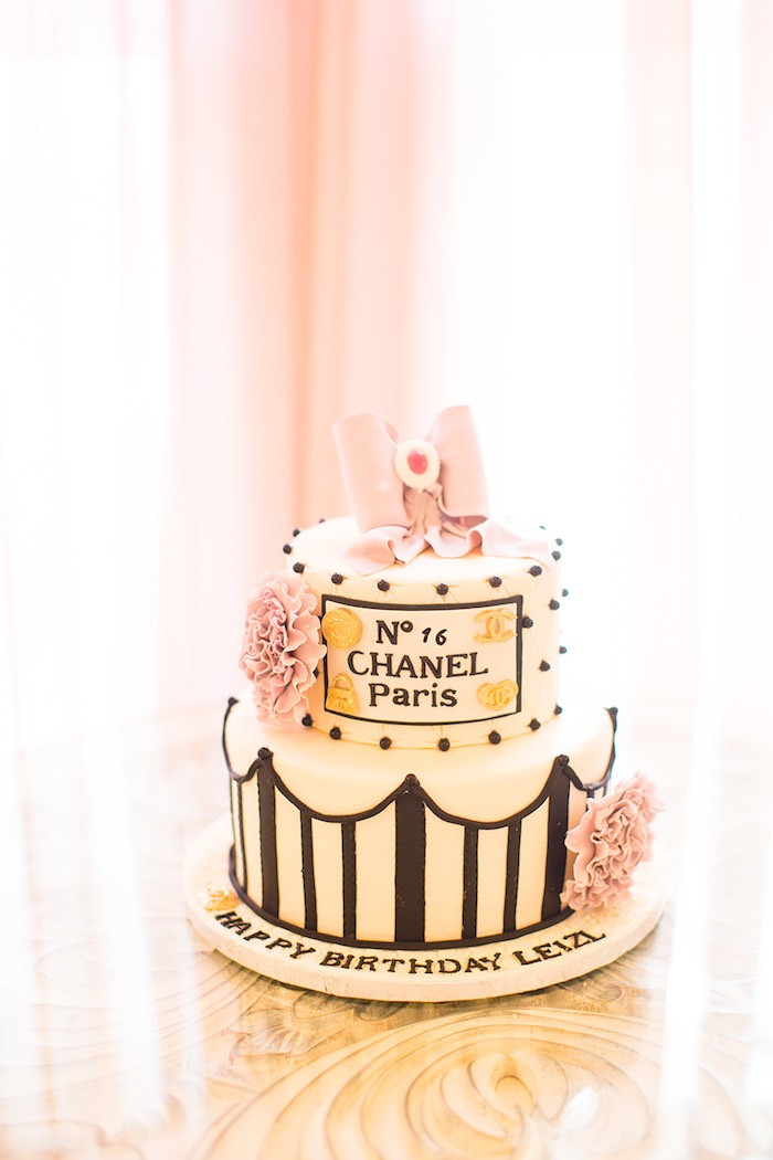 Elegant Birthday Party Ideas
 Kara s Party Ideas Elegant Chanel Inspired Birthday Party