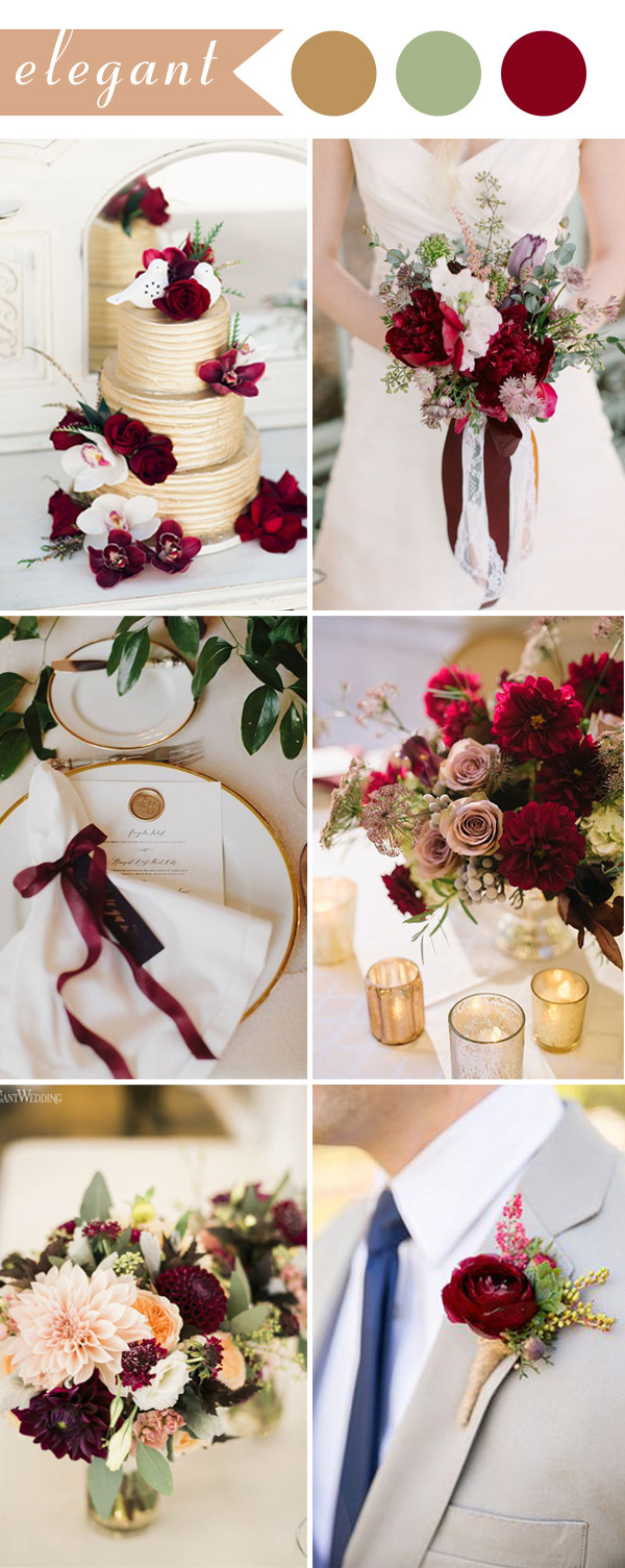 Elegant Wedding Colors
 Perfect Burgundy Wedding Themes Ideas for 2017