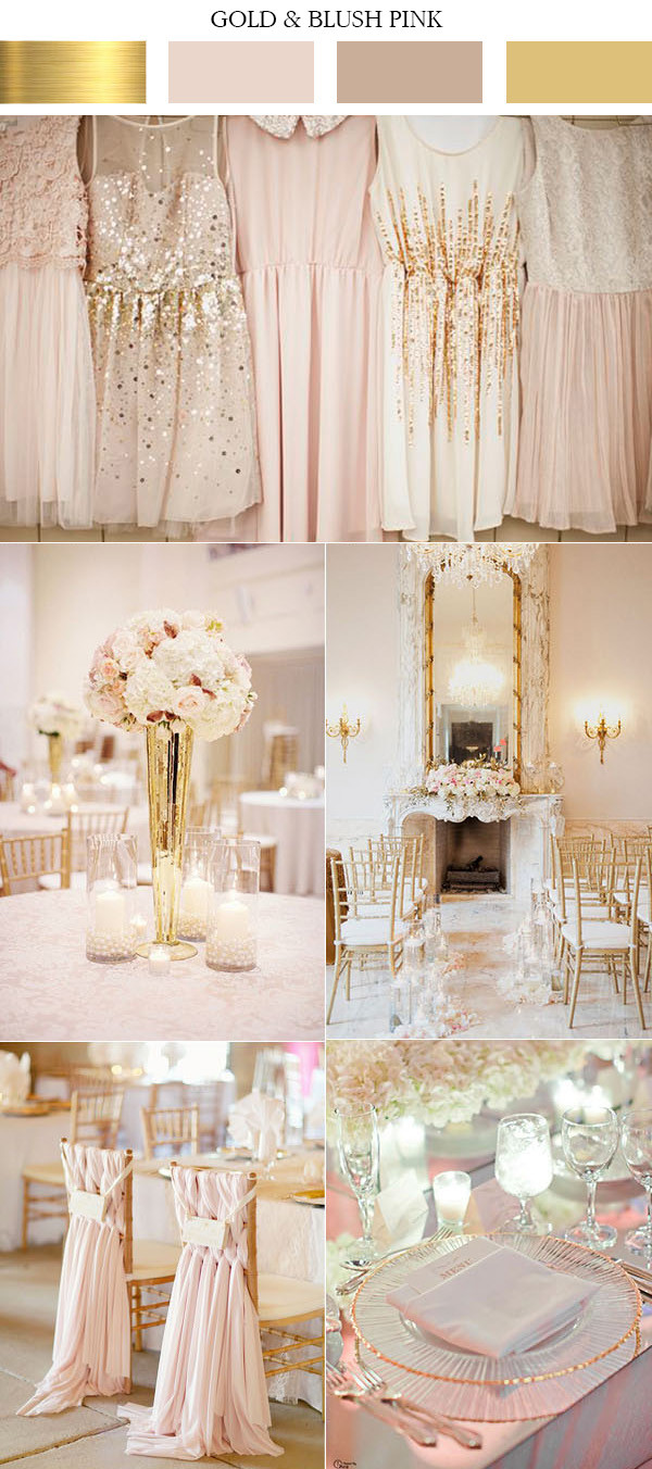 Elegant Wedding Colors
 Feminine Gold and Blush Pink bo Wedding Idea ILOVE