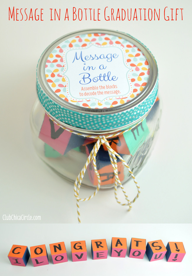 Elementary Graduation Gift Ideas For Her
 Message in a Bottle Homemade Graduation Gift Idea