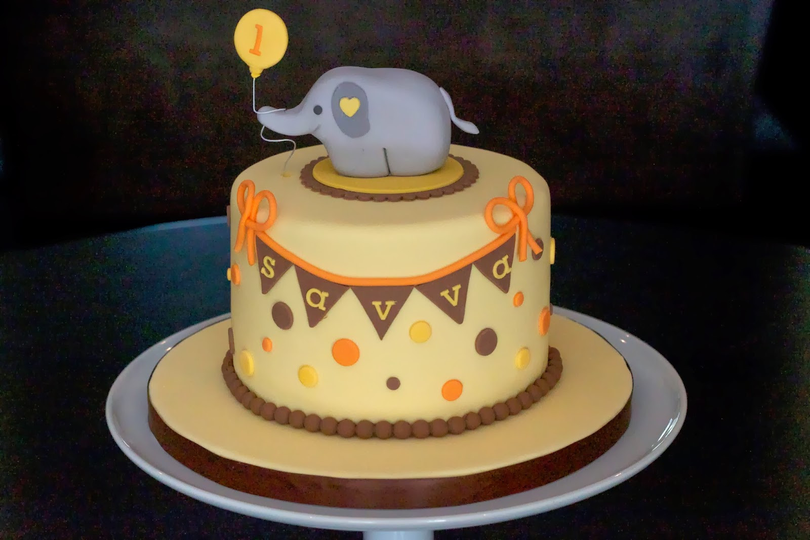 Elephant Birthday Cakes
 Sweet D Cakes An elephant themed first birthday cake