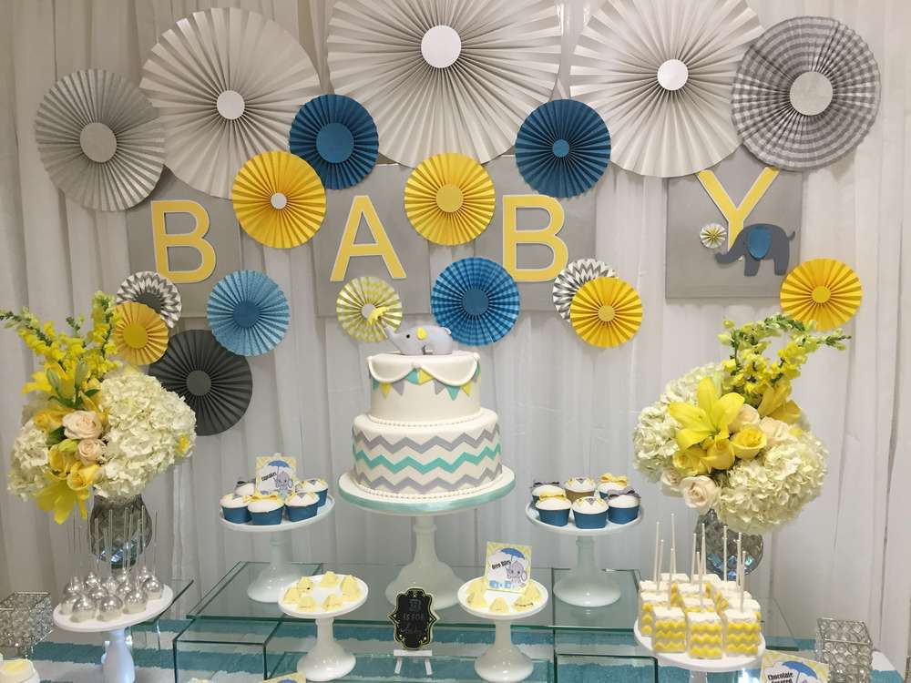 Elephant Decor For Baby Shower
 Glam Elephant Baby Shower Baby Shower Ideas Themes Games