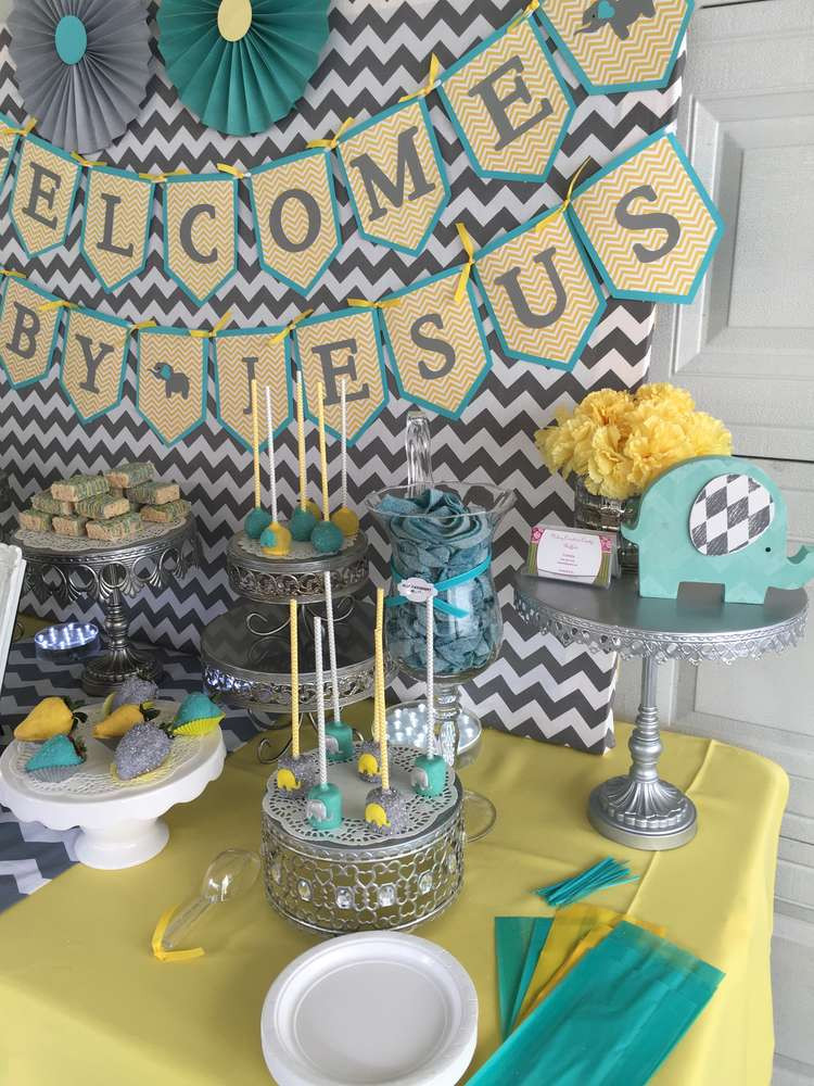 Elephant Decor For Baby Shower
 Chevron Elephant Baby Shower Baby Shower Ideas Themes