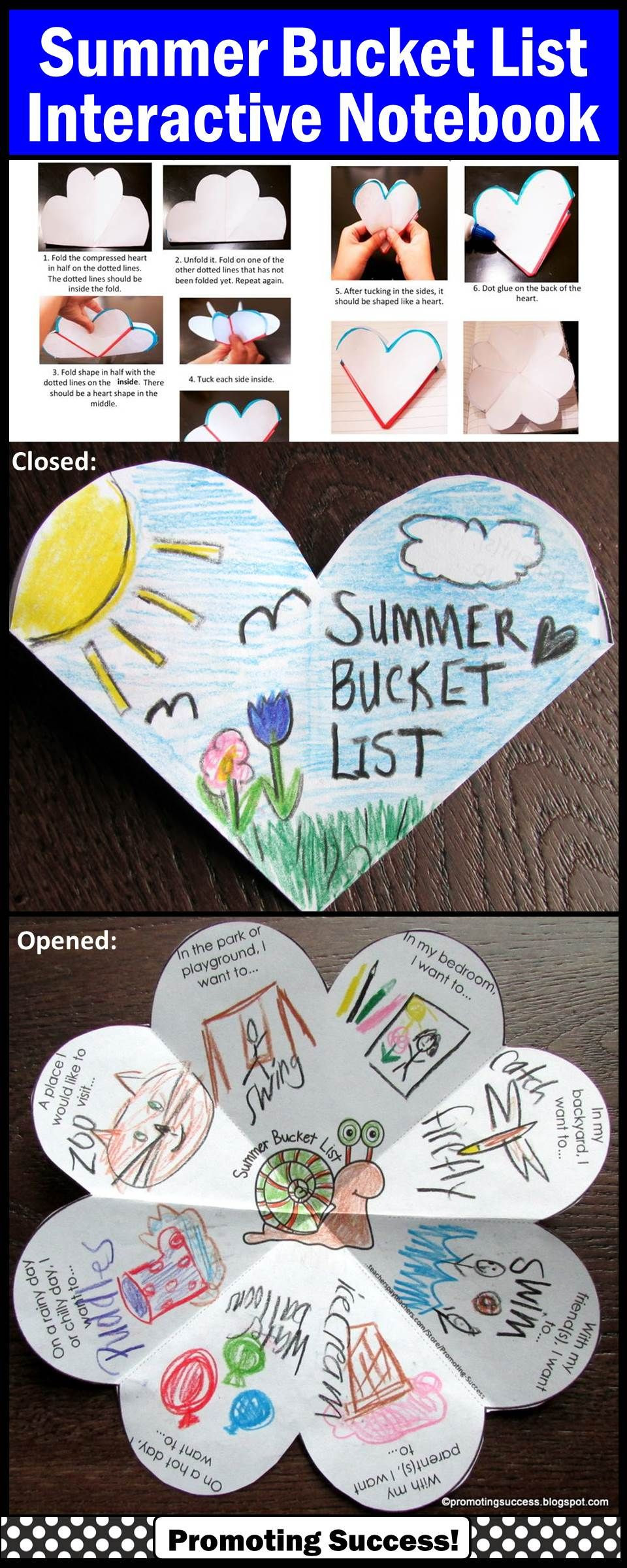 End Of Year Crafts Preschool
 Summer Bucket List Interactive Notebook Distance Learning