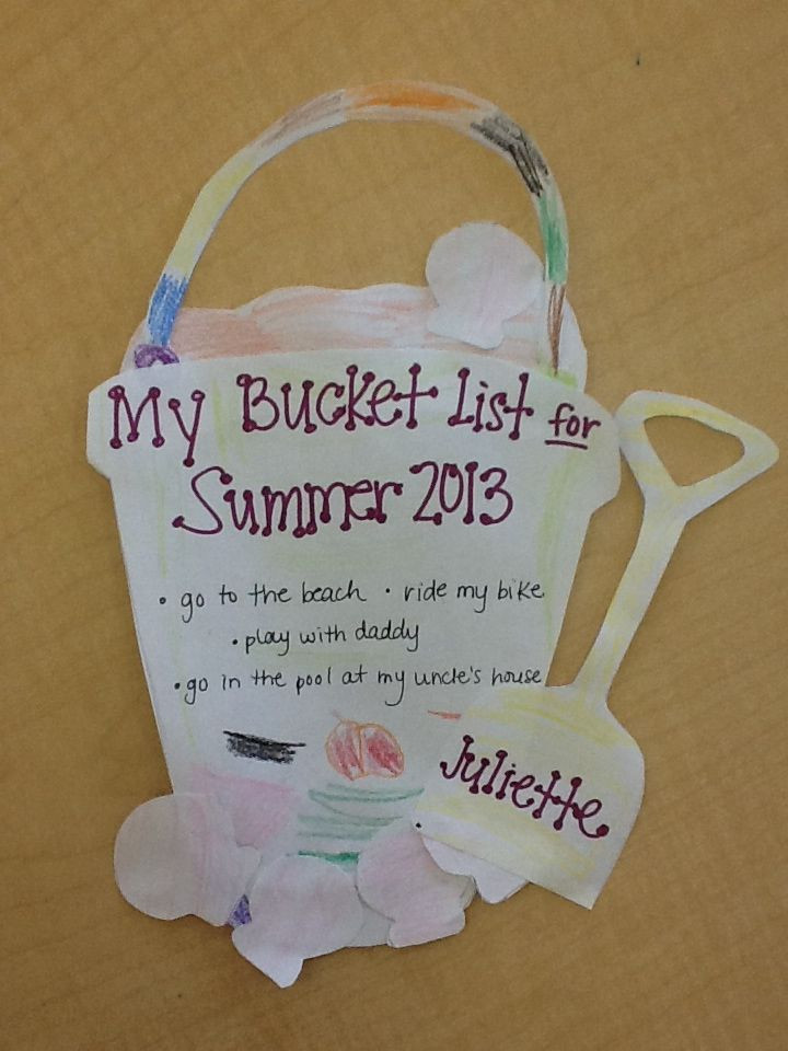 End Of Year Crafts Preschool
 Preschool end of the year craft "My Summer Bucket List
