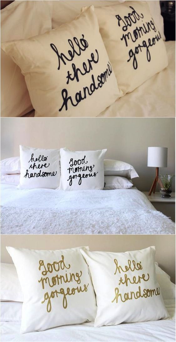 Engagement Gift Ideas For Young Couples
 How insanely cute are these pillows These would be such a