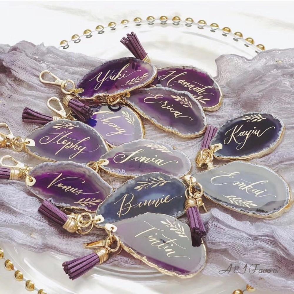 Engagement Party Gift Ideas From Maid Of Honor
 1pcs lot Unique Custom name Agate Keychain Birthday ts
