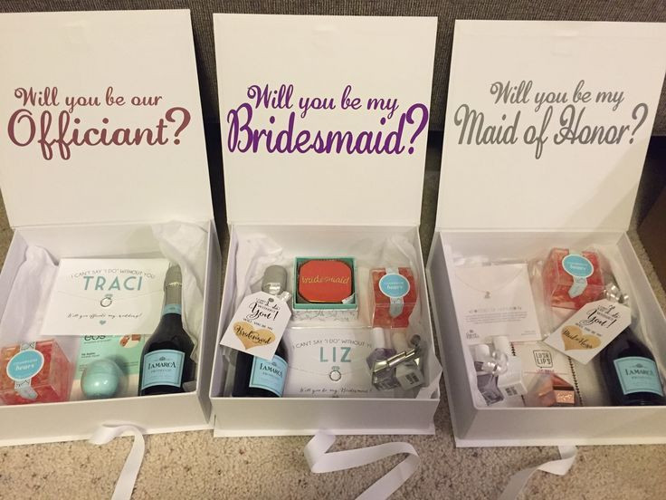 Engagement Party Gift Ideas From Maid Of Honor
 Maid of Honor and Bridesmaid proposal boxes Boxes s