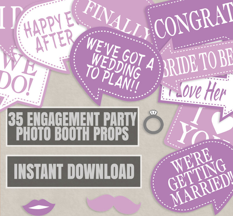 Engagement Party Photo Booth Ideas
 35 Pink Engagement booth props Pink photo props