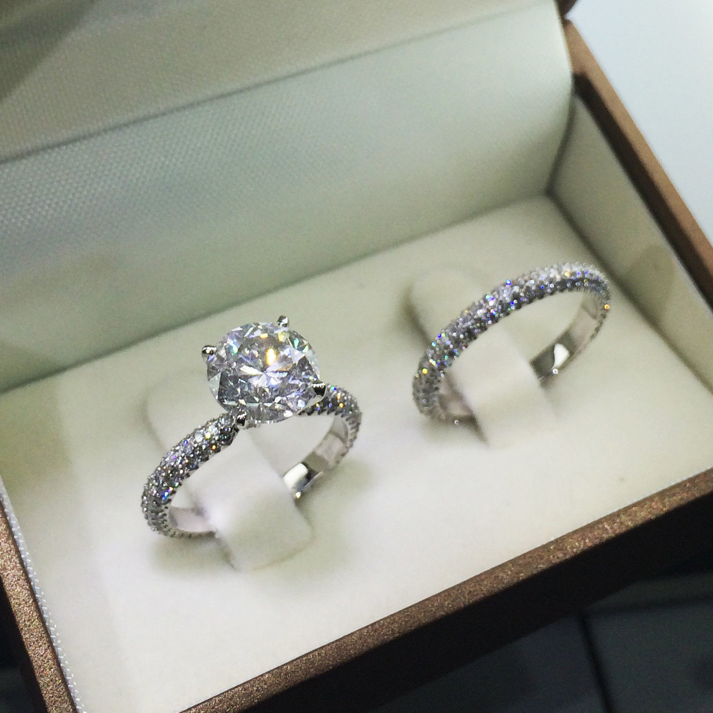 Engagement Rings Vs Wedding Rings
 14K White Gold Diamond Engagement Wedding Ring Set 2 5 Ct