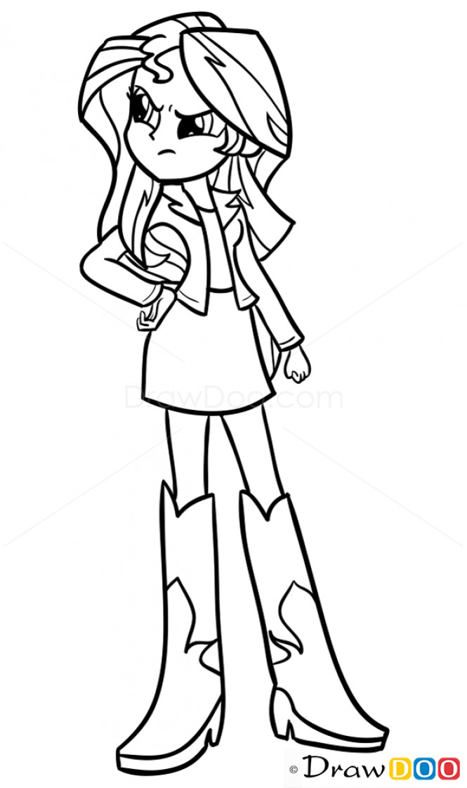 Equestria Girls Sunset Shimmer Coloring Pages
 How to Draw Sunset Shimmer Equestria Girls