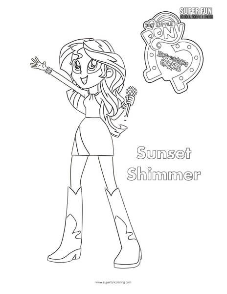 Equestria Girls Sunset Shimmer Coloring Pages
 Sunset Shimmer Equestria Girls Coloring Sheet Super Fun