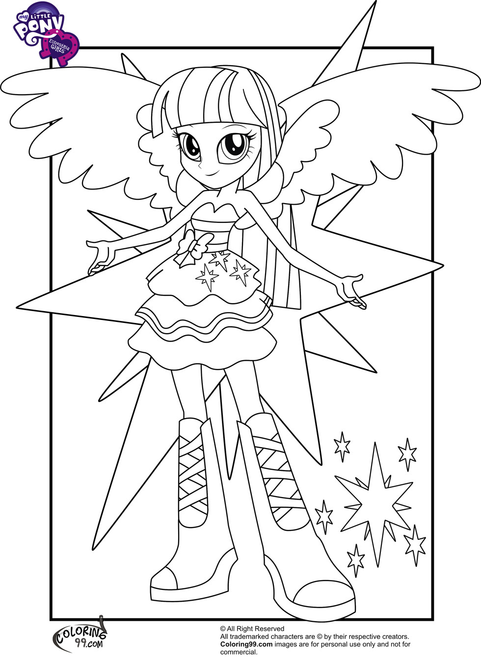 Equestria Girls Twilight Sparkle Coloring Pages
 My Little Pony Equestria Girls Coloring Pages