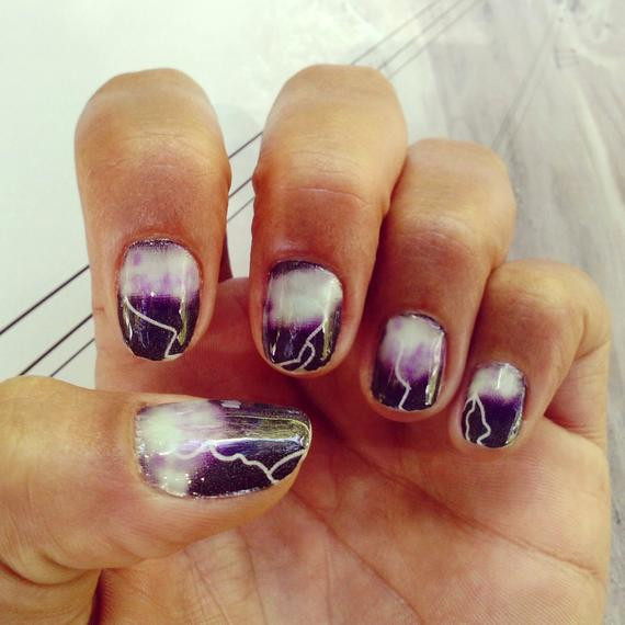 Etsy Nail Art
 Lightning Storm Nail Art Decals by NailSpin on Etsy