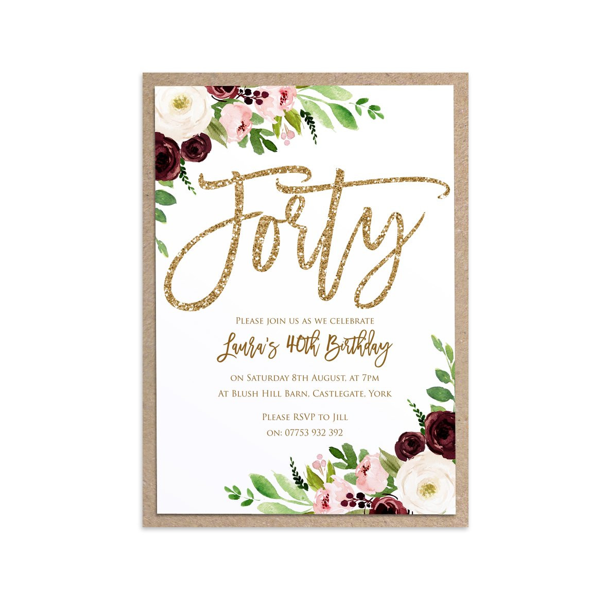 Evite Birthday Invitation
 40th Birthday Invitation Forty Party Invitations