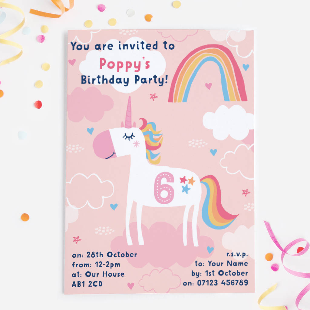 Evite Birthday Invitation
 unicorn birthday party invitations by mondaland