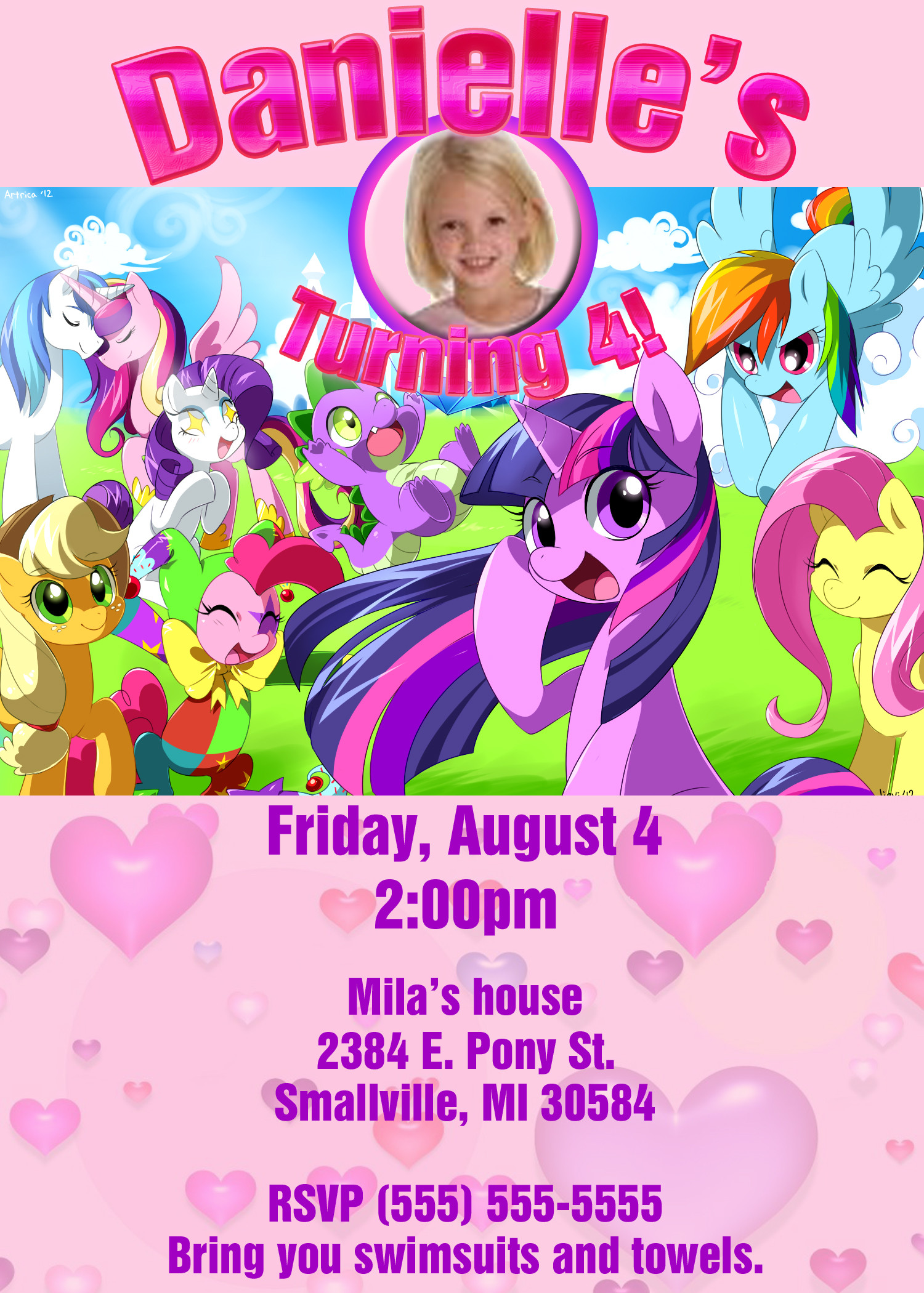 Evite Birthday Invitation
 My Little Pony birthday invitations