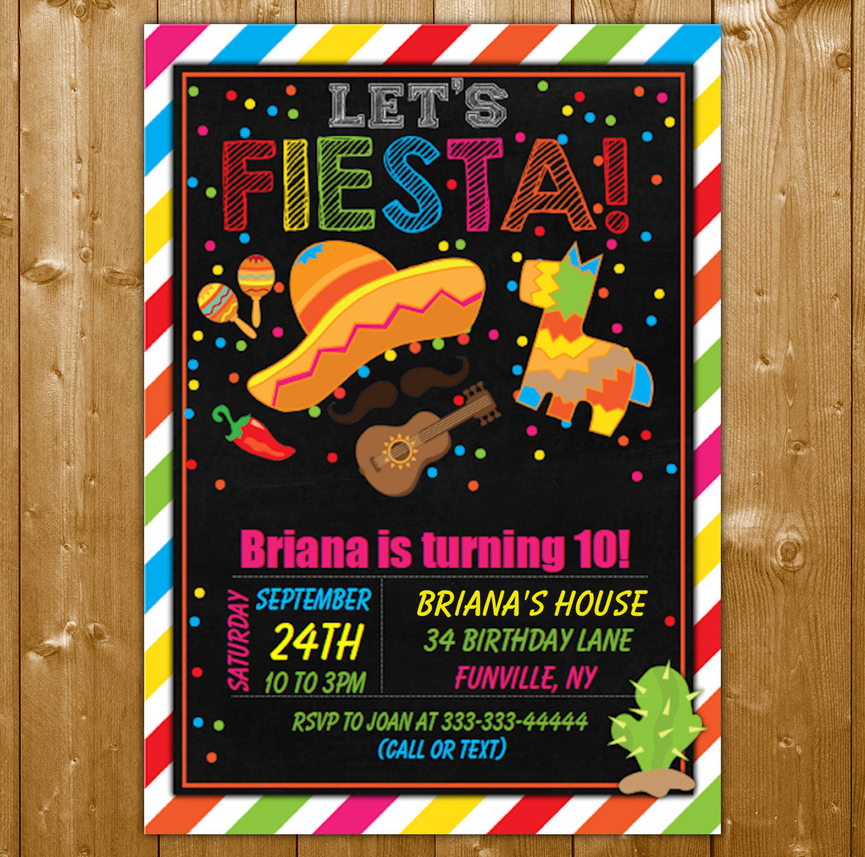 Evite Birthday Invitation
 Fiesta Party Invitation Printable Digital Download Boy