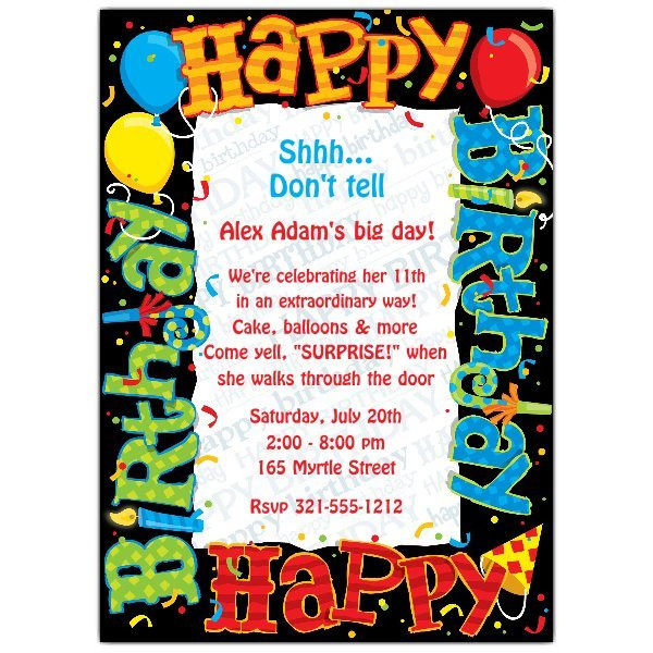 Evites For Birthday Party
 Happy Birthday To You Party Invitations