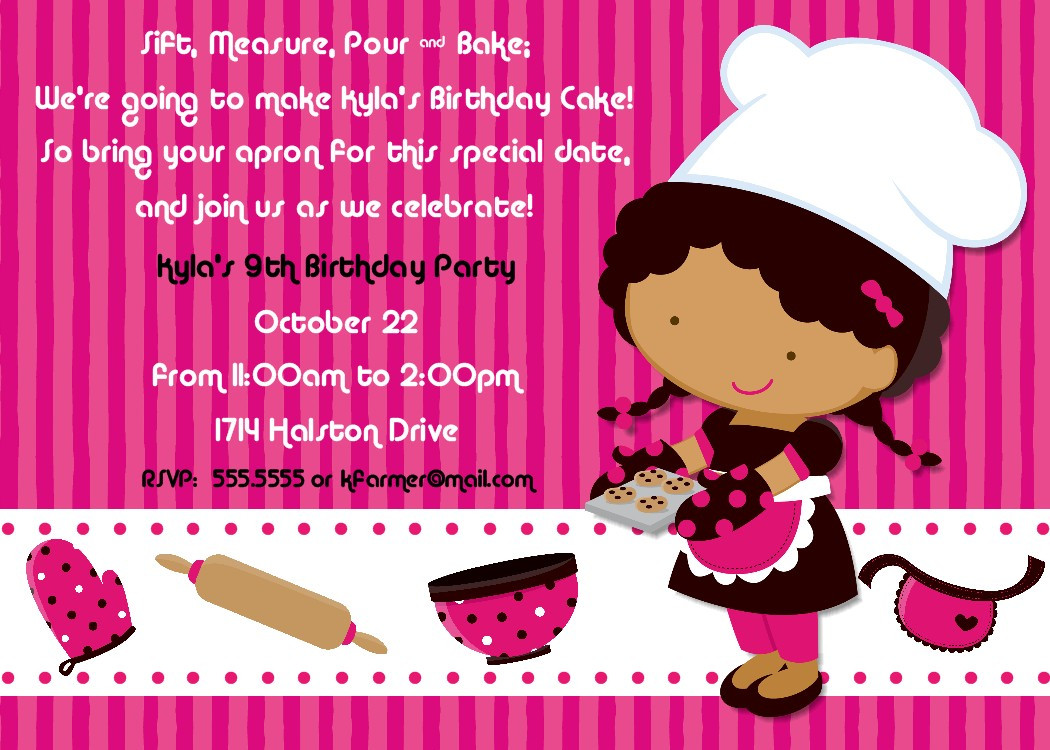 Evites For Birthday Party
 Bear River Greetings Baking Birthday Party Invitation