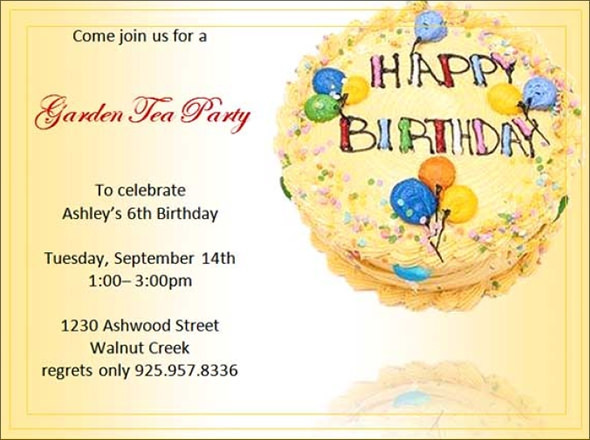 Examples Of Birthday Invitations
 Sample Birthday Invitation Template 40 Documents in PDF