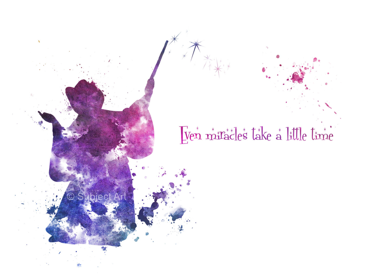Fairy Godmother Quotes
 ART PRINT The Fairy Godmother Quote Even Miracles take a