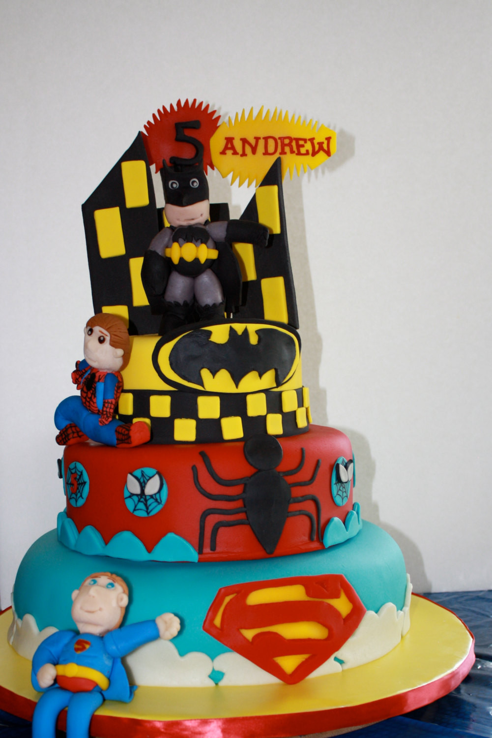 Fake Birthday Cake
 Super Heroes Fake Cake Shooting Cake Kids Birthday