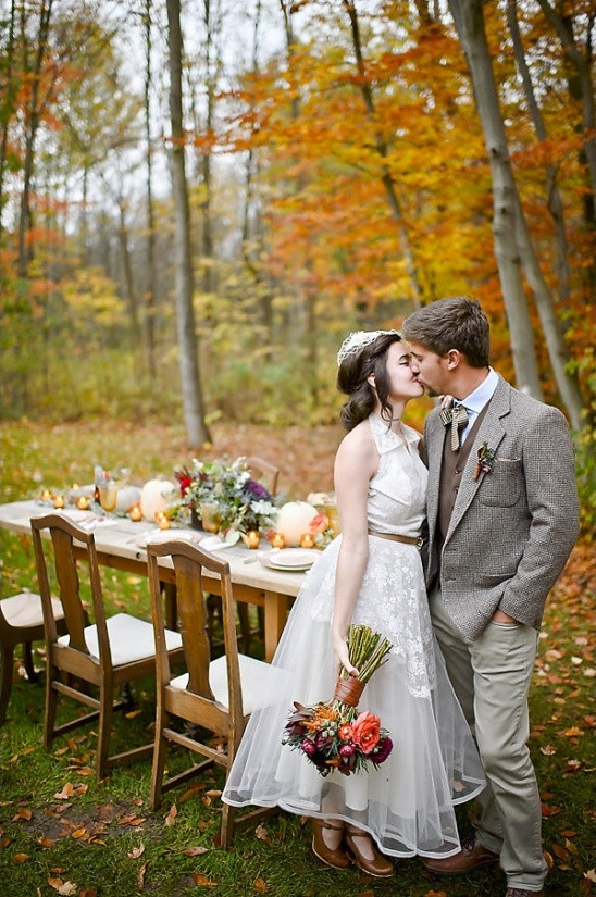 Fall Backyard Wedding
 Michigan Fall Favorites Wedding Inspiration