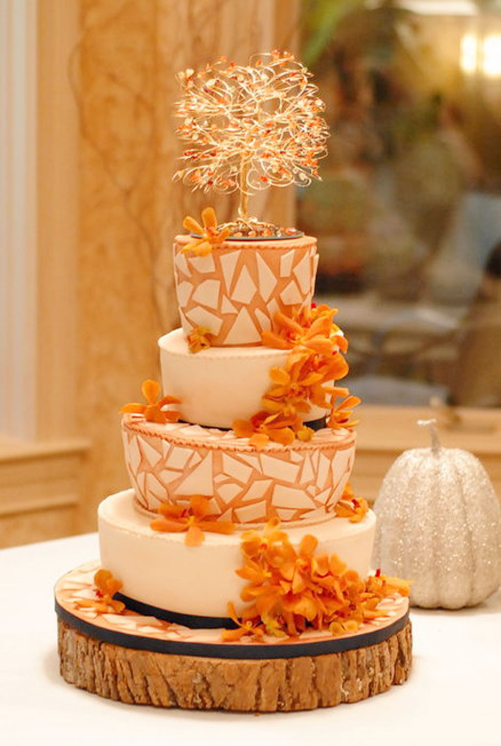 Fall Themed Wedding Cakes
 Fall Themed Mosaic Wedding Cake Wedding Cake Cake Ideas