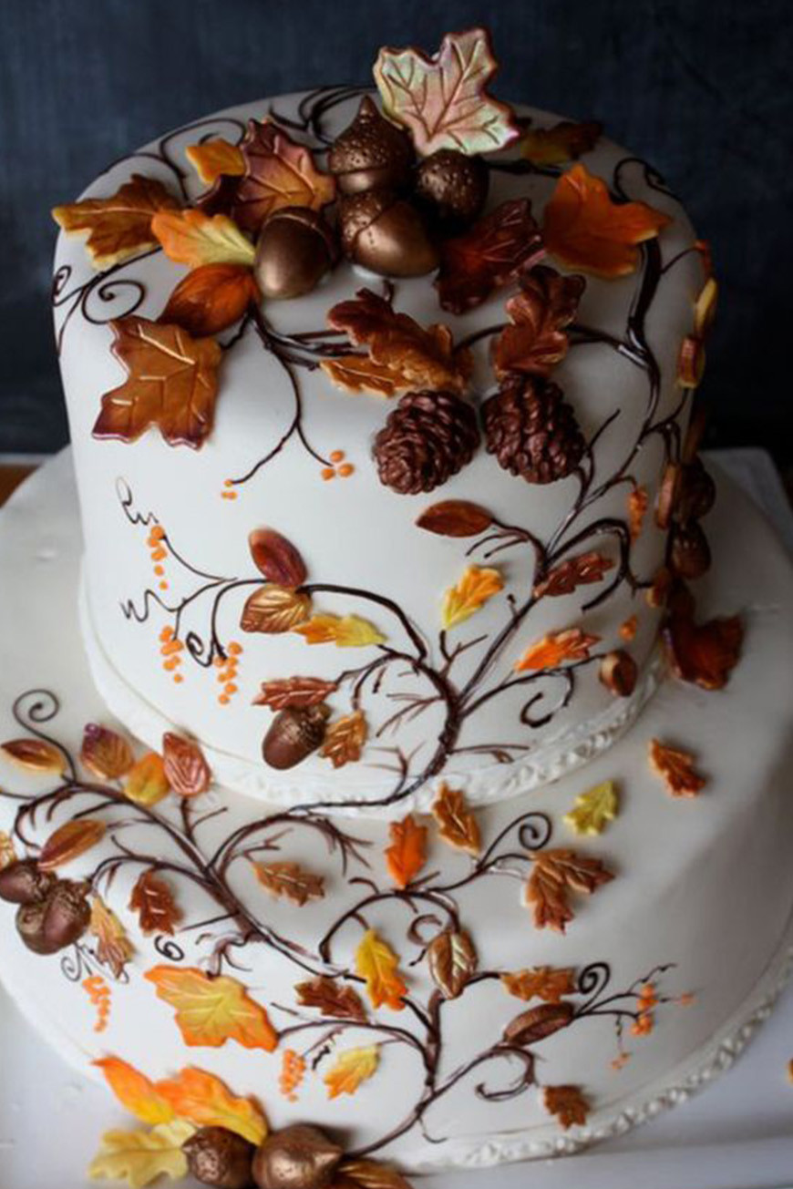 Fall Themed Wedding Cakes
 Autumnal Wedding Cakes Wedding Ideas By Colour