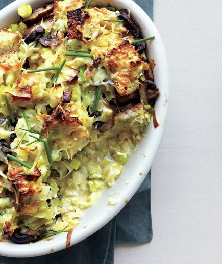 Fall Vegetable Side Dishes
 Mushroom and Gruyère Bread Pudding