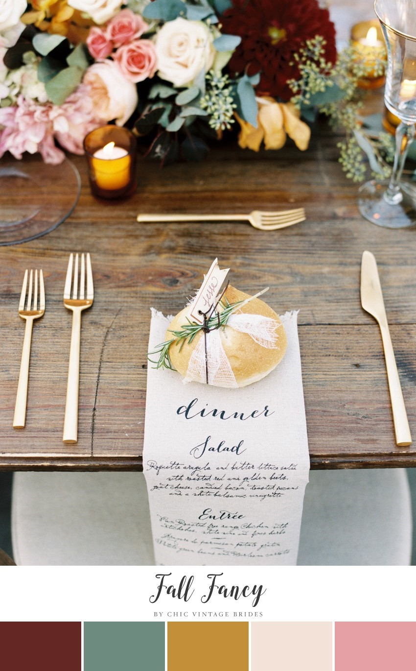 Fall Wedding Color Palettes
 10 Stunning Autumn Wedding Colour Palettes Chic Vintage