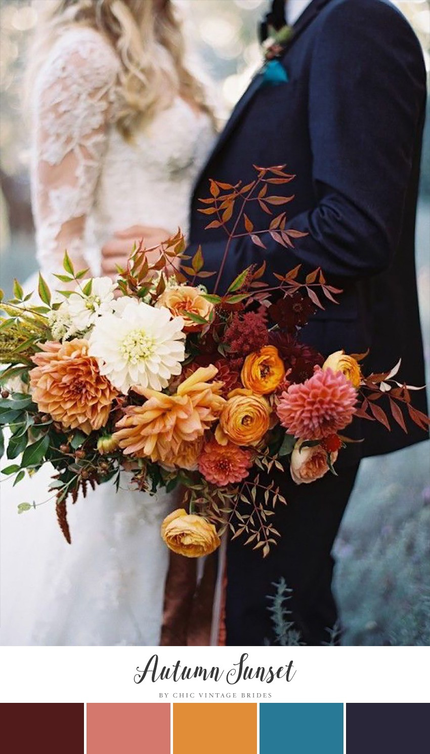 Fall Wedding Color Palettes
 10 Stunning Autumn Wedding Colour Palettes Chic Vintage