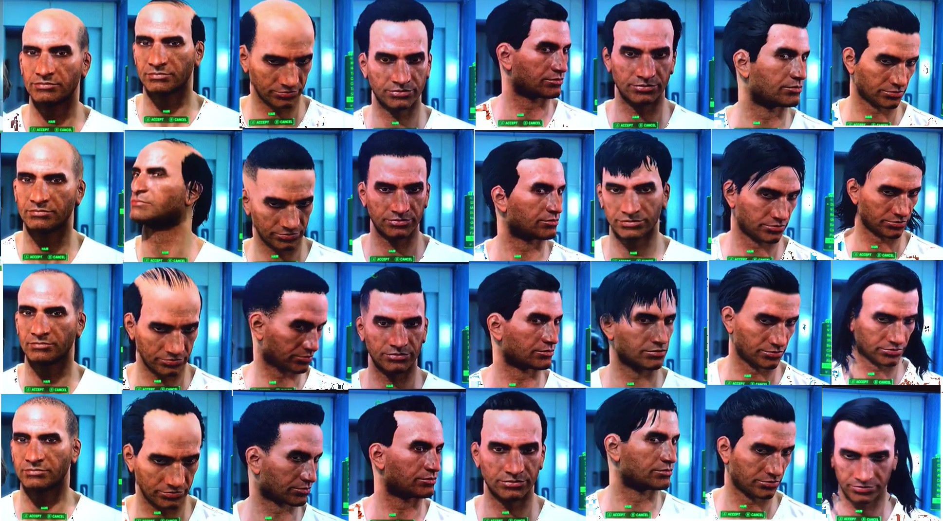 Fallout 4 Male Hairstyles
 Fallout 4 List All Hair And Beard Customization