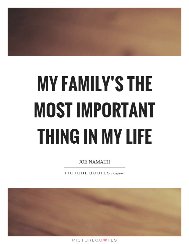 Family Is Important Quote
 Family is the most important thing in my life essay