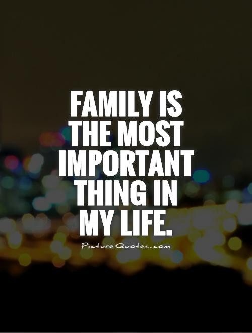 Family Is Important Quote
 Family is the most important thing in my life