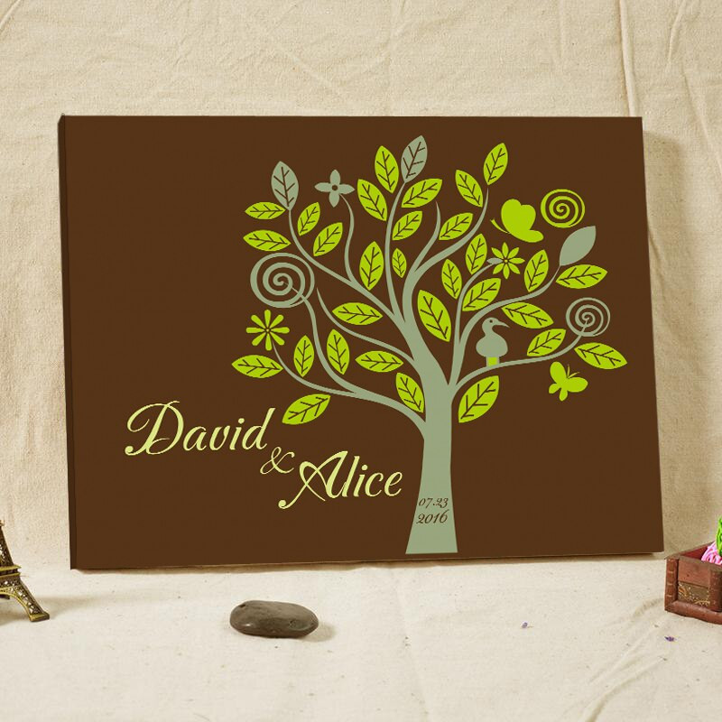 Family Tree Wedding Guest Book
 Rustic Wedding Guest Book Fingerprint Tree Framed Custom