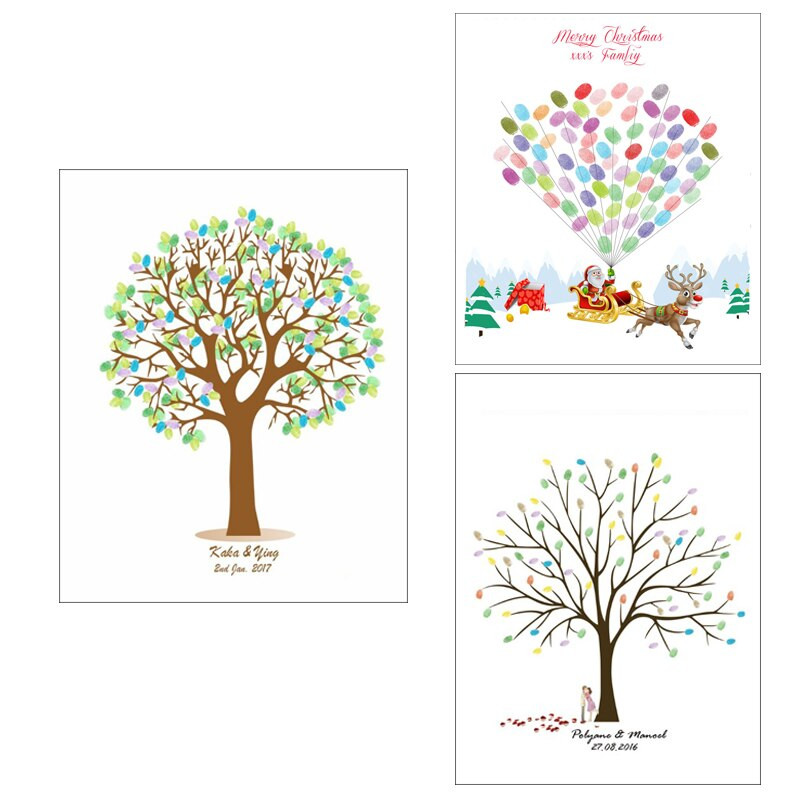 Family Tree Wedding Guest Book
 Creative Fingerprint Guest Book DIY Canvas Fingerprint