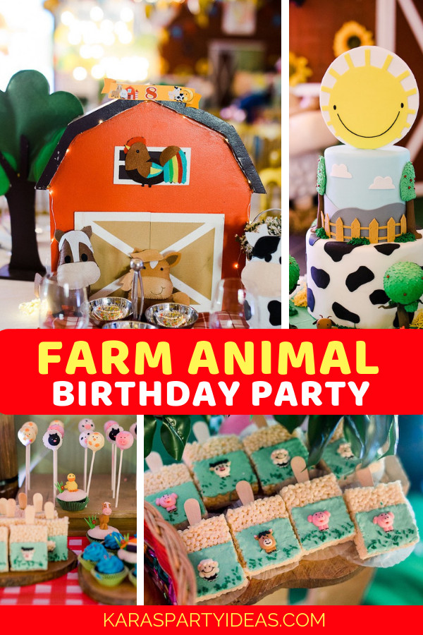 Farm Animal Birthday Party
 Kara s Party Ideas Farm Animal Birthday Party