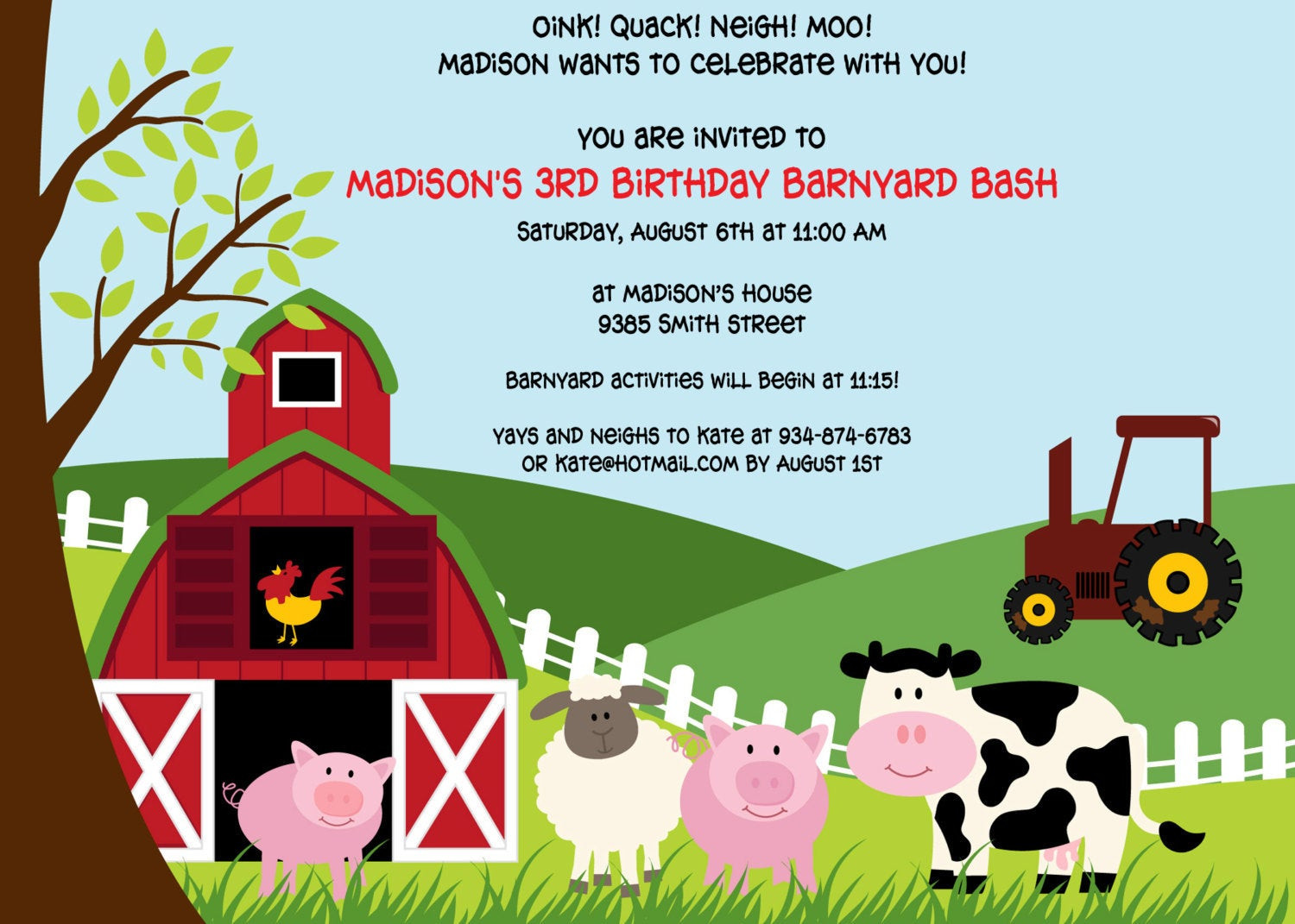 Farm Animals Birthday Party
 Printable Farm Animals birthday party invitation by cohenlane