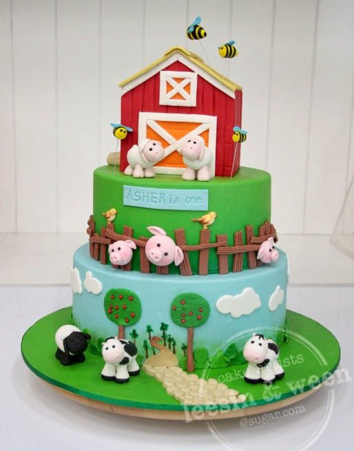 Farm Birthday Cakes
 How to Host a Farm Themed First Birthday Party Kid Transit