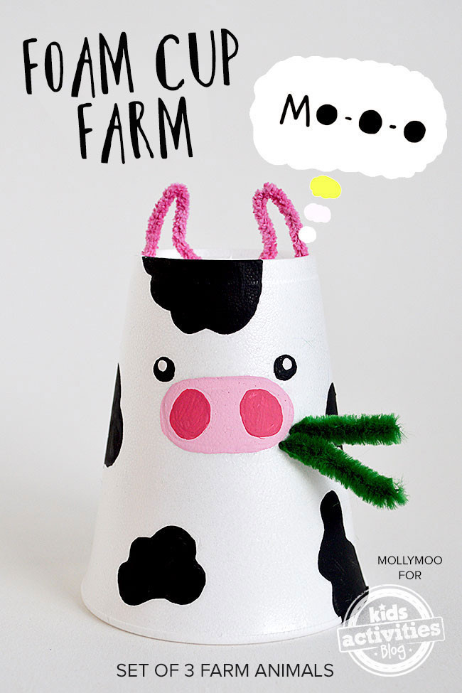 Farm Crafts For Kids
 Foam Cup Crafts Farm Themed set of 3