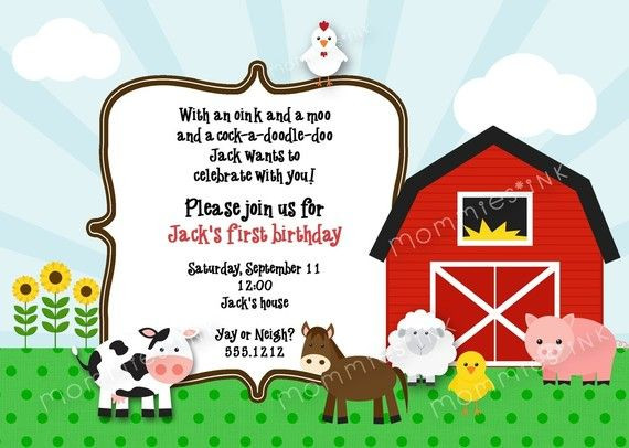 Farm Themed Birthday Invitations
 farm birthday like the wording on invitation